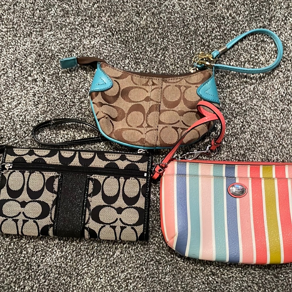 Coach wristlet trio